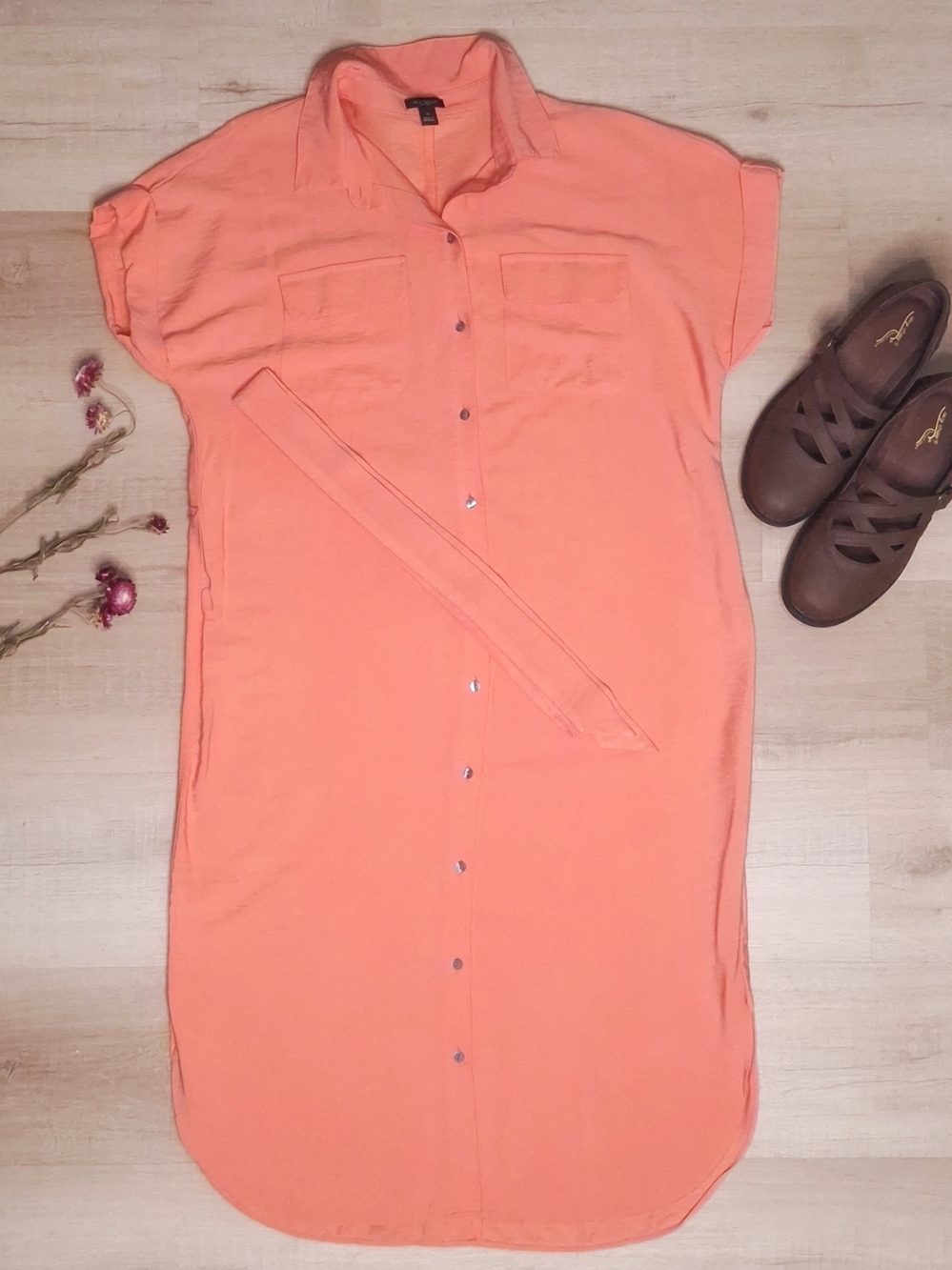 ✨ Ann Taylor Collared Utility Midi Shirt Dress Size M ✨